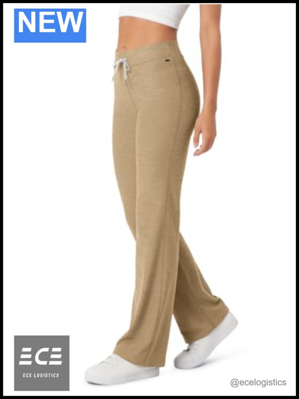 Women's Mid Rise Slim Flare Yoga Pants Ultra Soft Drawstring Lounge 30" Inseam